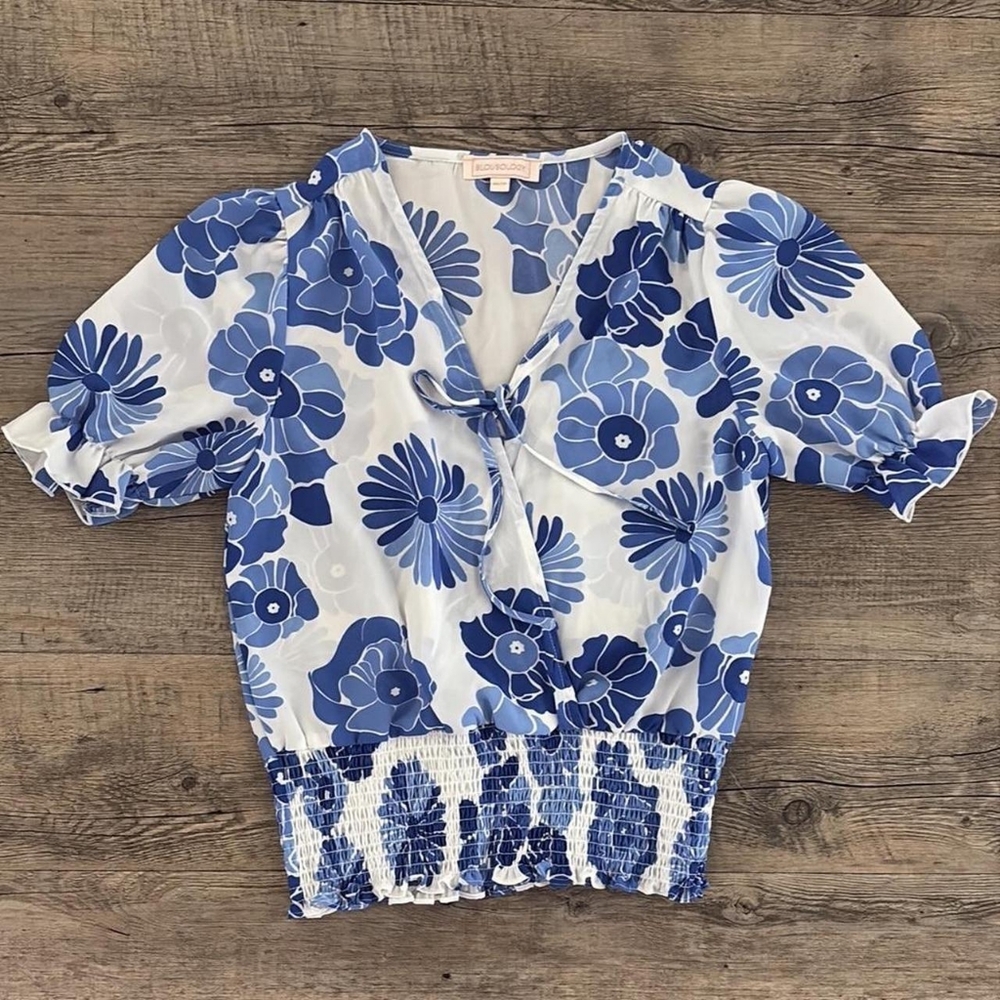 Floral Blue Women's Top